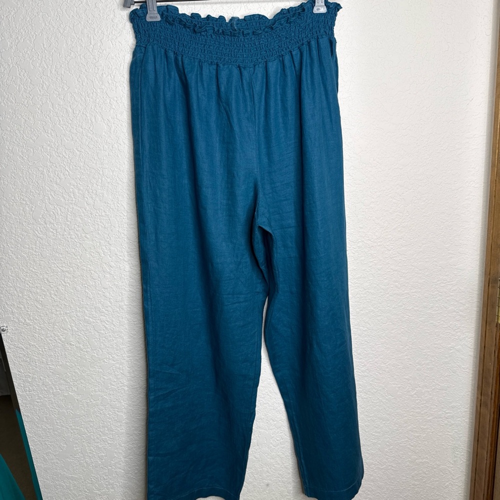 House of Harlow 1960 Teal Blue linen pants, Size M